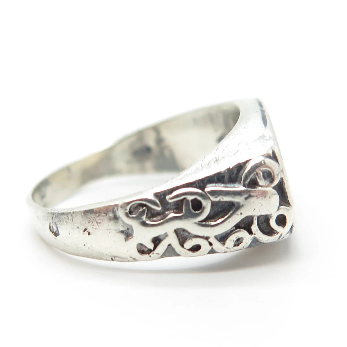925 Sterling Silver Vintage Swirl Ring Size 6.75