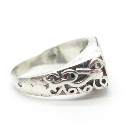 925 Sterling Silver Vintage Swirl Ring Size 6.75