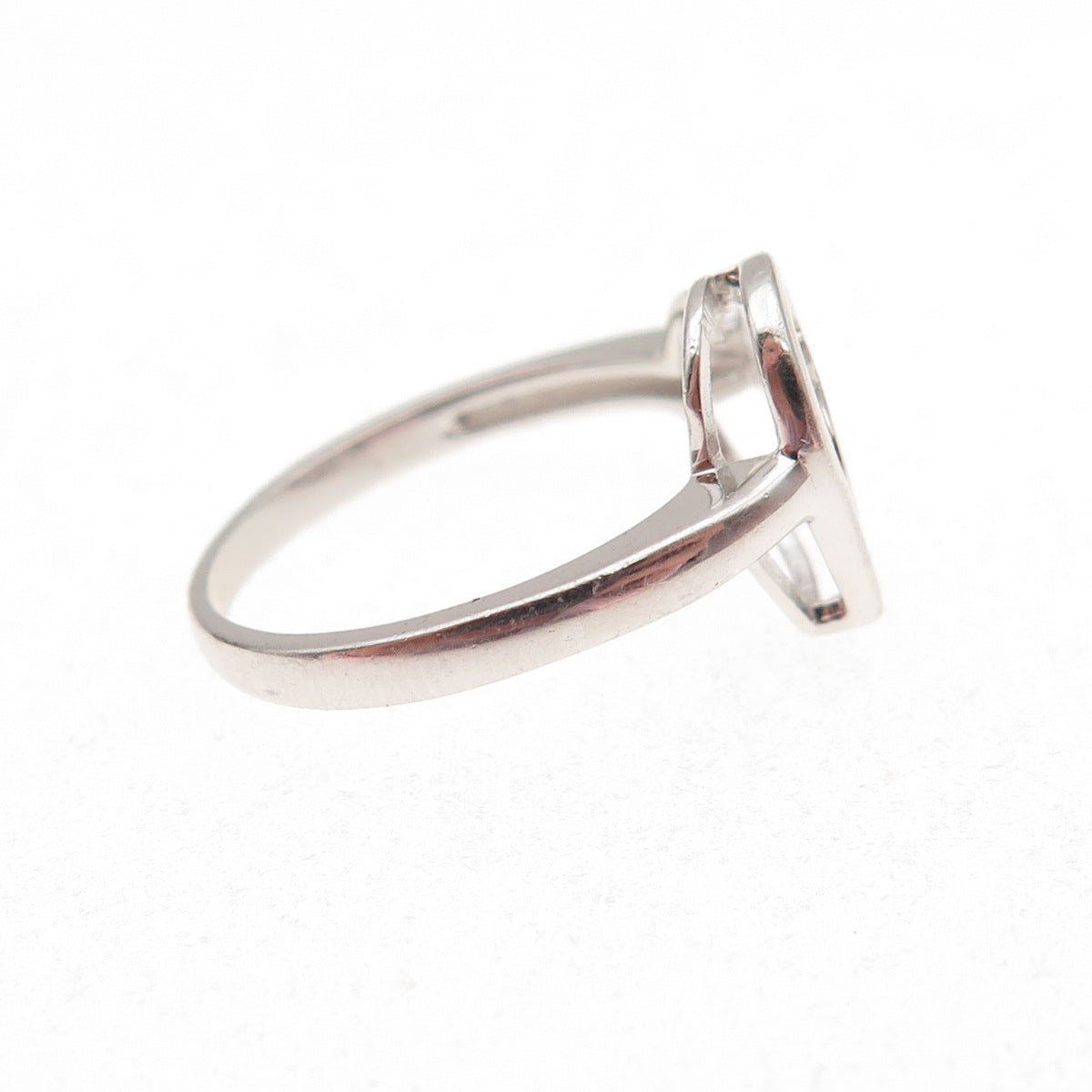 Jewelry Concepts 925 Sterling Silver Real Champagne Diamond Heart Ring Size 5.75