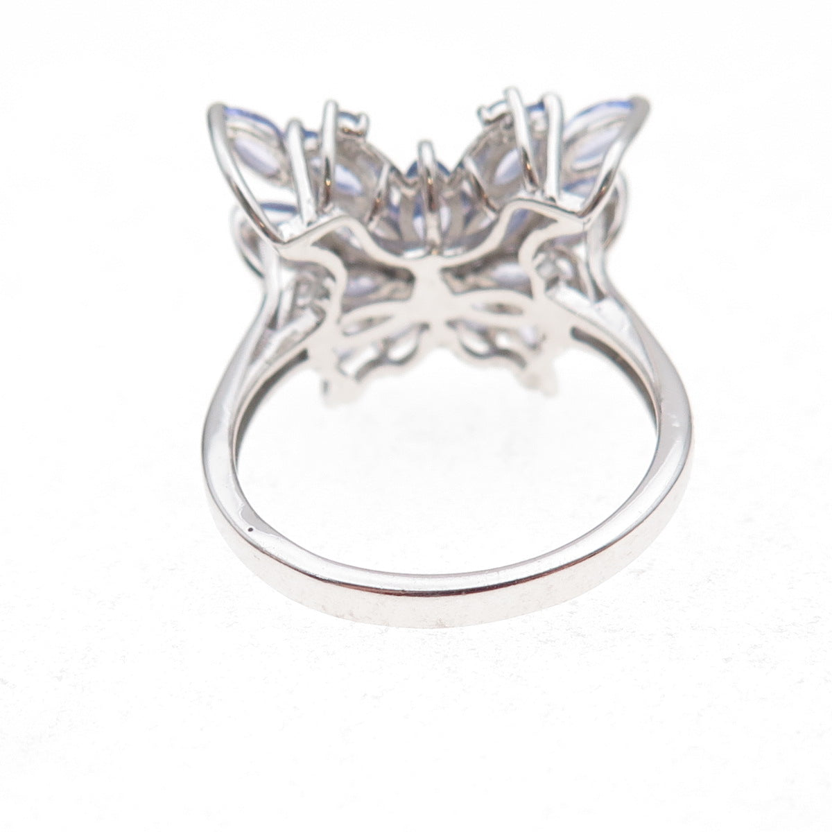 Chuck Clemency 925 Sterling Silver Real Tanzanite Butterfly Ring Size 8.25