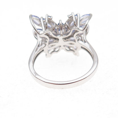 Chuck Clemency 925 Sterling Silver Real Tanzanite Butterfly Ring Size 8.25