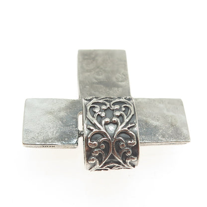 SILPADA 925 Sterling Silver Vintage Hammered Cross Pendant