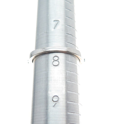 925 Sterling Silver Real Round-Cut Diamond & Oval-Cut Emerald Ring Size 7.75