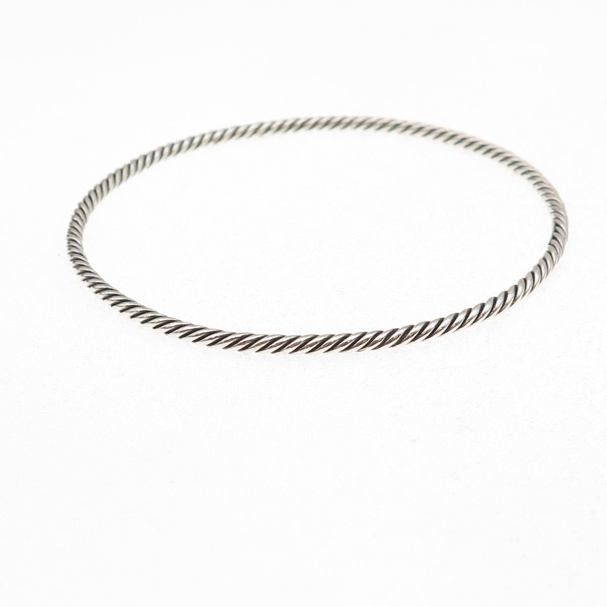 David Yurman 925 Sterling Silver Vintage Stackable Cable Bangle Bracelet 8.25"