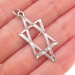 925 Sterling Silver Vintage Star of David Charm Pendant
