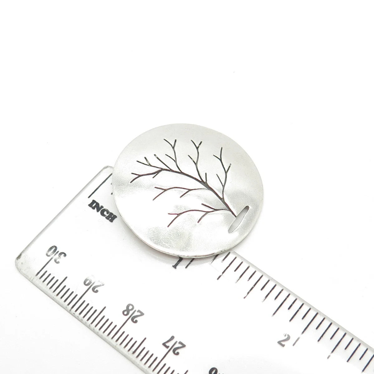 925 Sterling Silver Vintage Tree of Life Round Pendant