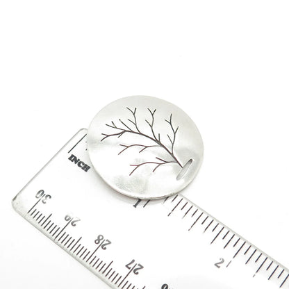 925 Sterling Silver Vintage Tree of Life Round Pendant