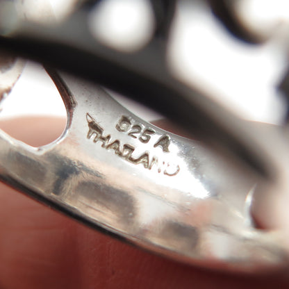 925 Sterling Silver Vintage Elephant Oxidized Ring Size 6.25
