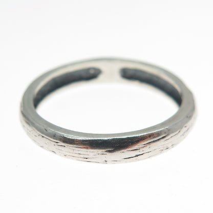 SHUBE 925 Sterling Silver Vintage Glass Oxidized Band Ring Size 8.25