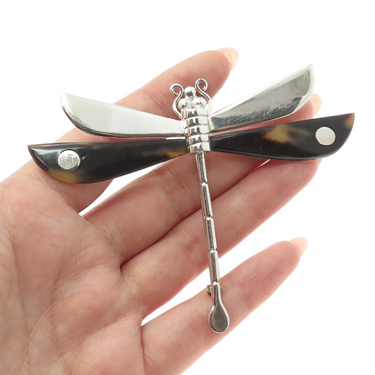 925 Sterling Silver Vintage Dragonfly Pin Brooch