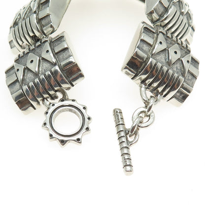 LISA JENKS 925 Sterling Silver Vintage Modenrist Solid 118.1g Bracelet 6.25"