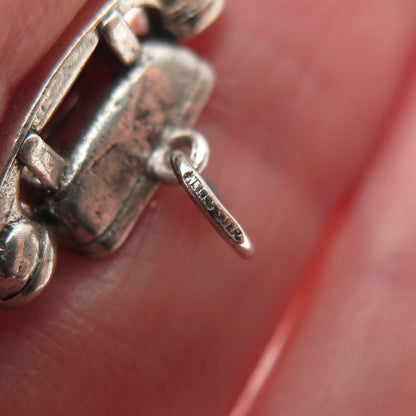WELLS 925 Sterling Silver Vintage I Love You Rotary Phone 3D Mini Charm Pendant