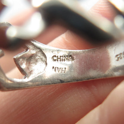 925 Sterling Silver Vintage Han Cuban Chain Ring Size 6.75