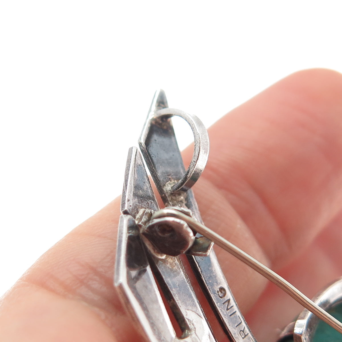 925 Sterling Silver Vintage Israel Real Eilat Modernist Wave Pin Brooch