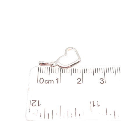 925 Sterling Silver Vintage Open Heart Mini Charm Pendant