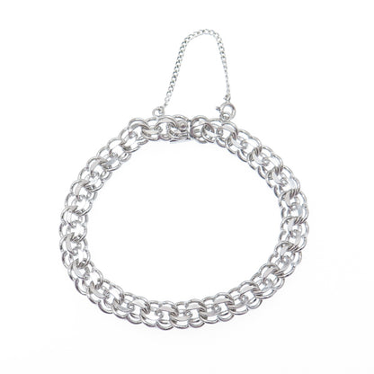 925 Sterling Silver Antique Bismark Link Bracelet 6.75"