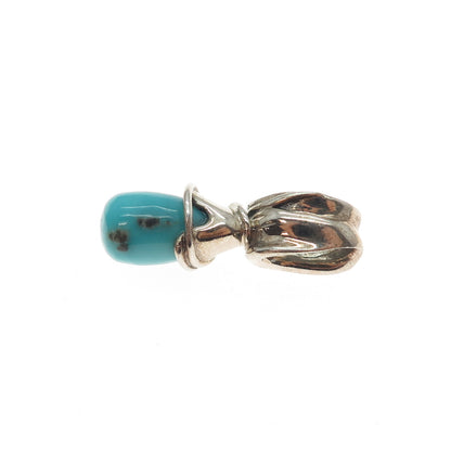 HAGIT GORALI 925 Sterling Silver Vintage Real Turquoise Modernist Charm Pendant