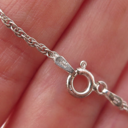 925 Sterling Silver Vintage Round-Cut C Z Singapore Chain Necklace 16"