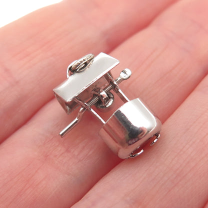 925 Sterling Silver Antique Art Deco Water Well 3D Mini Charm Pendant