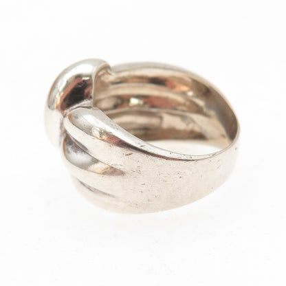 925 Sterling Silver Vintage Modernist Oxidized Ring Size 6.75