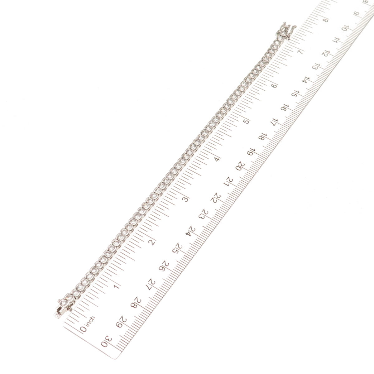 925 Sterling Silver Round-Cut C Z Tennis Link Bracelet 7.25"