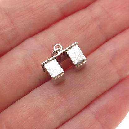 925 Sterling Silver Antique Art Deco Work Desk 3D Mini Charm Pendant