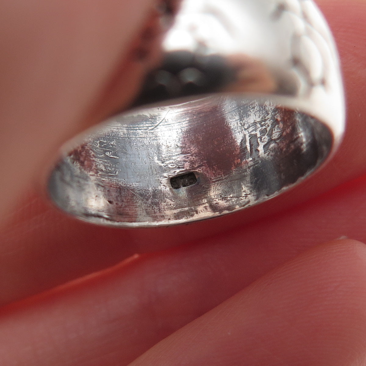 925 Sterling Silver Vintage XOX Hugs & Kisses Couple Oxidized Ring Size 6.25