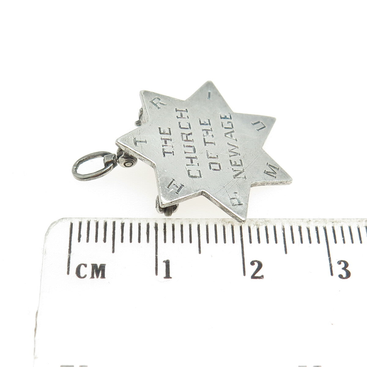 SAMUEL HIZME 925 Sterling Silver Antique 1925 Star of David Pin Pendant