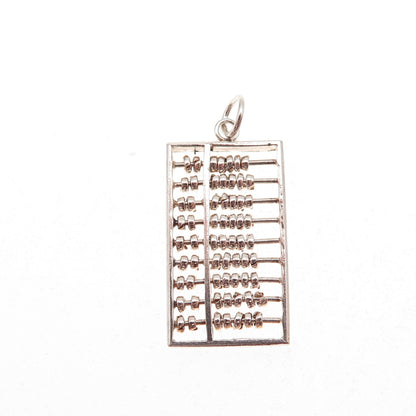 925 Sterling Silver Vintage Abacus Movable Charm Pendant