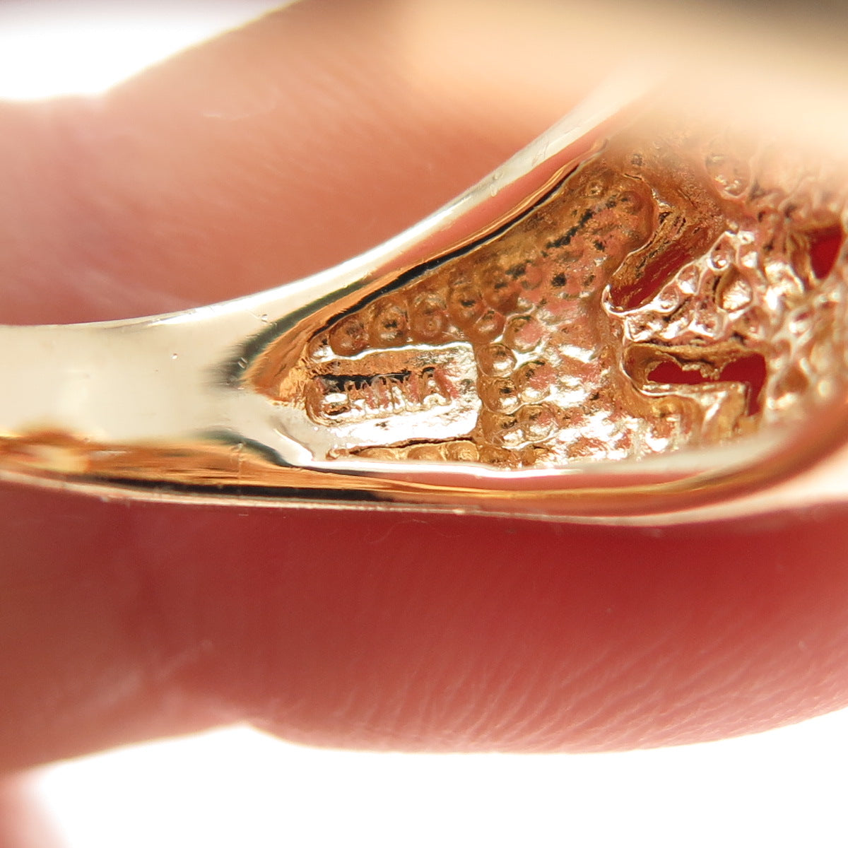 ROSS SIMONS 925 Sterling Silver Gold Plated Real Diamond & Citrine Ring Size 7.5