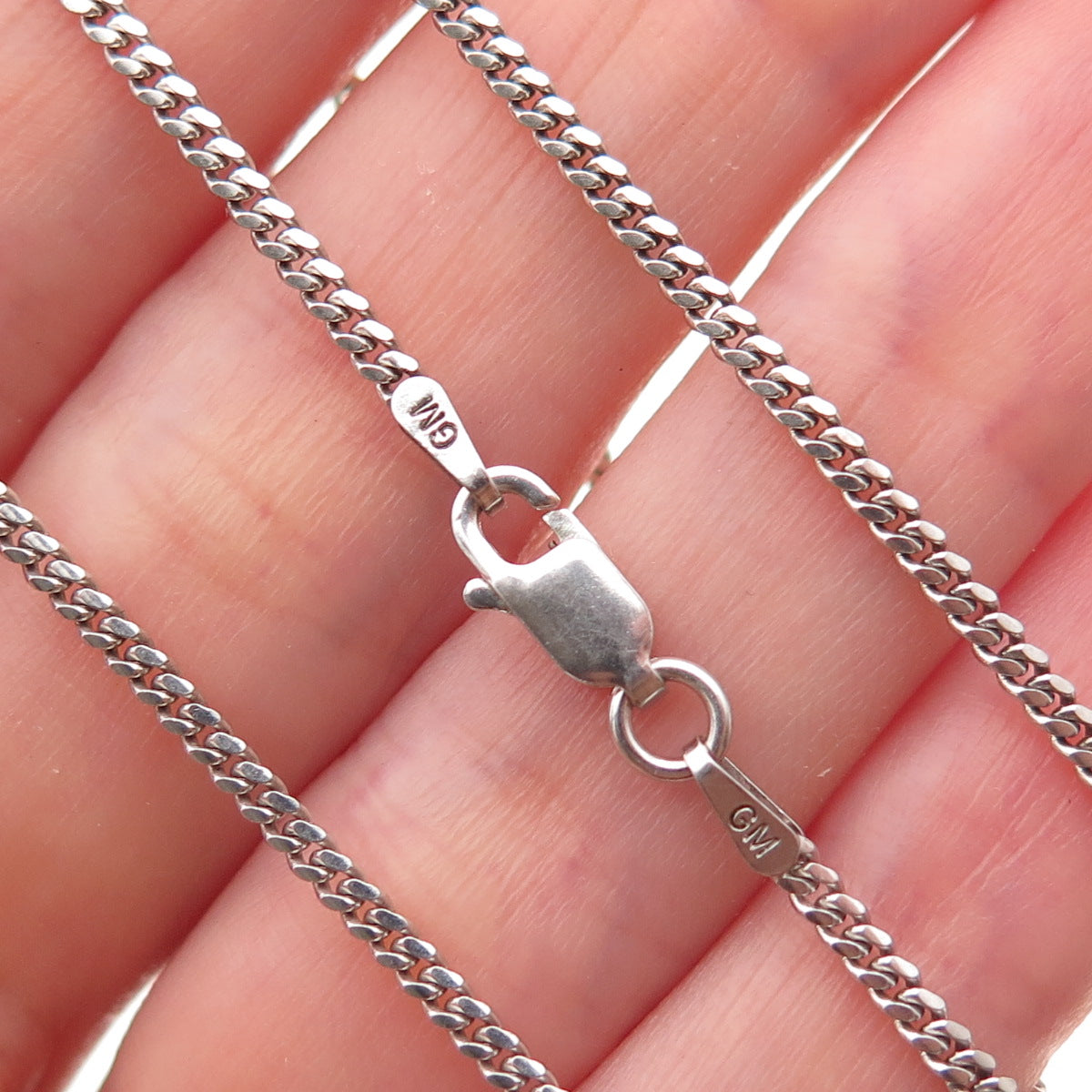 925 Sterling Silver Vintage Italy Cuban Chain Necklace 22"