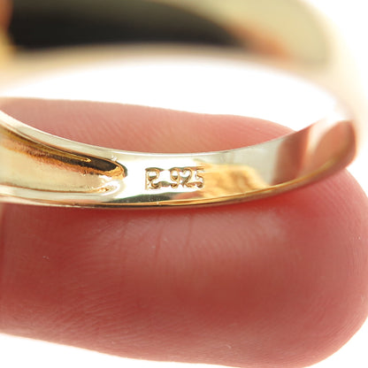 ROSS SIMONS 925 Sterling Silver Gold Plated Modernist Floral Leaf Ring Size 9