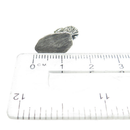 925 Sterling Silver Antique Art Deco Kiwi Bird 3D Charm Pendant
