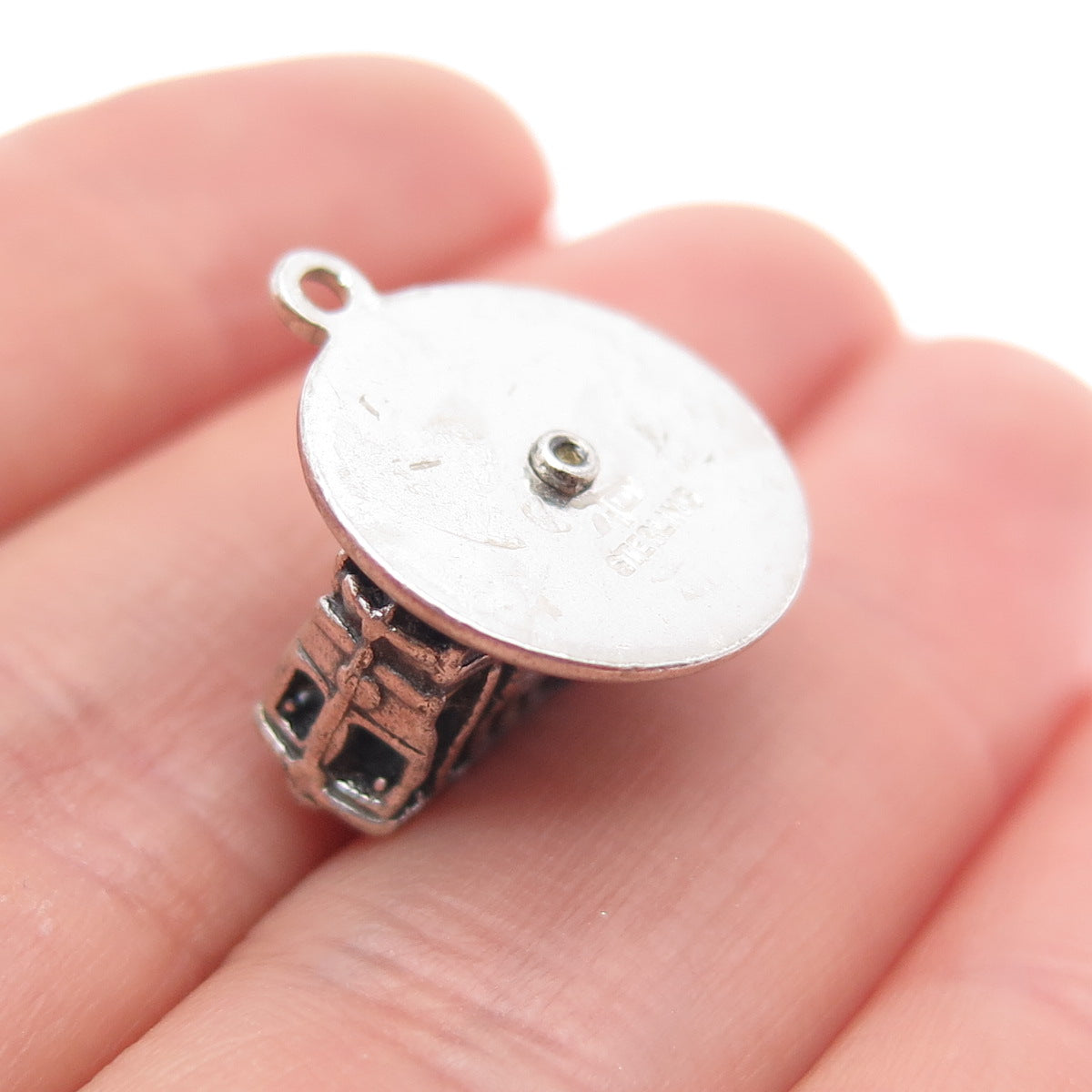 Bell Trading Post 925 Sterling Silver Vintage Cable Car Mini 3D Charm Pendant