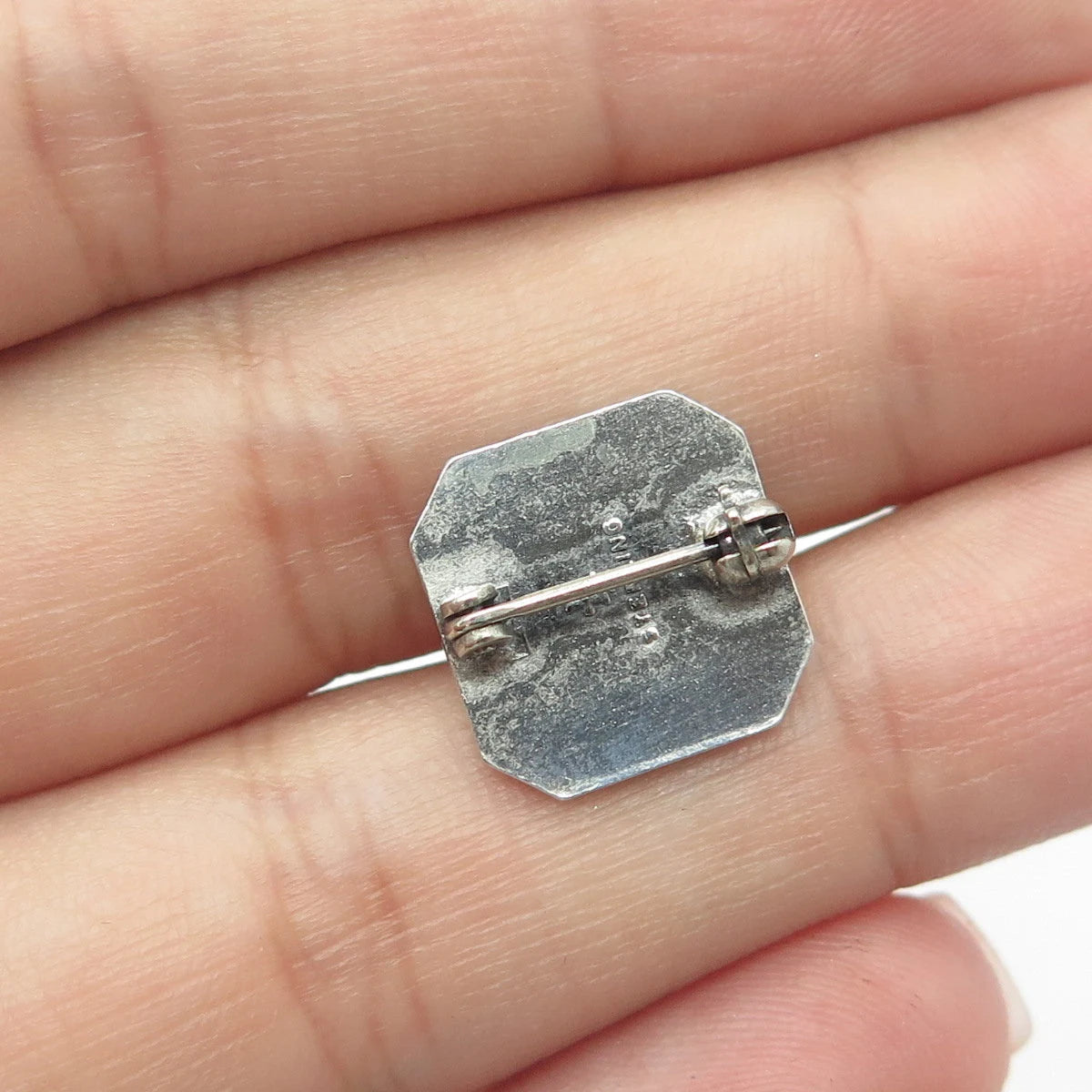 925 Sterling Silver Vintage Metal Illinois Enamel "Fifth" Clover Lucky Brooch