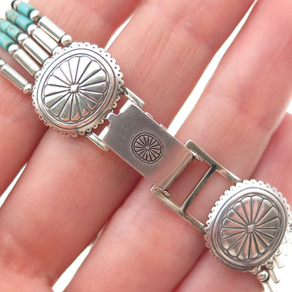 Carolyn Pollack Carlisle Quoc Turquoise Old Pawn Sterling Vintage Watch 7.25"