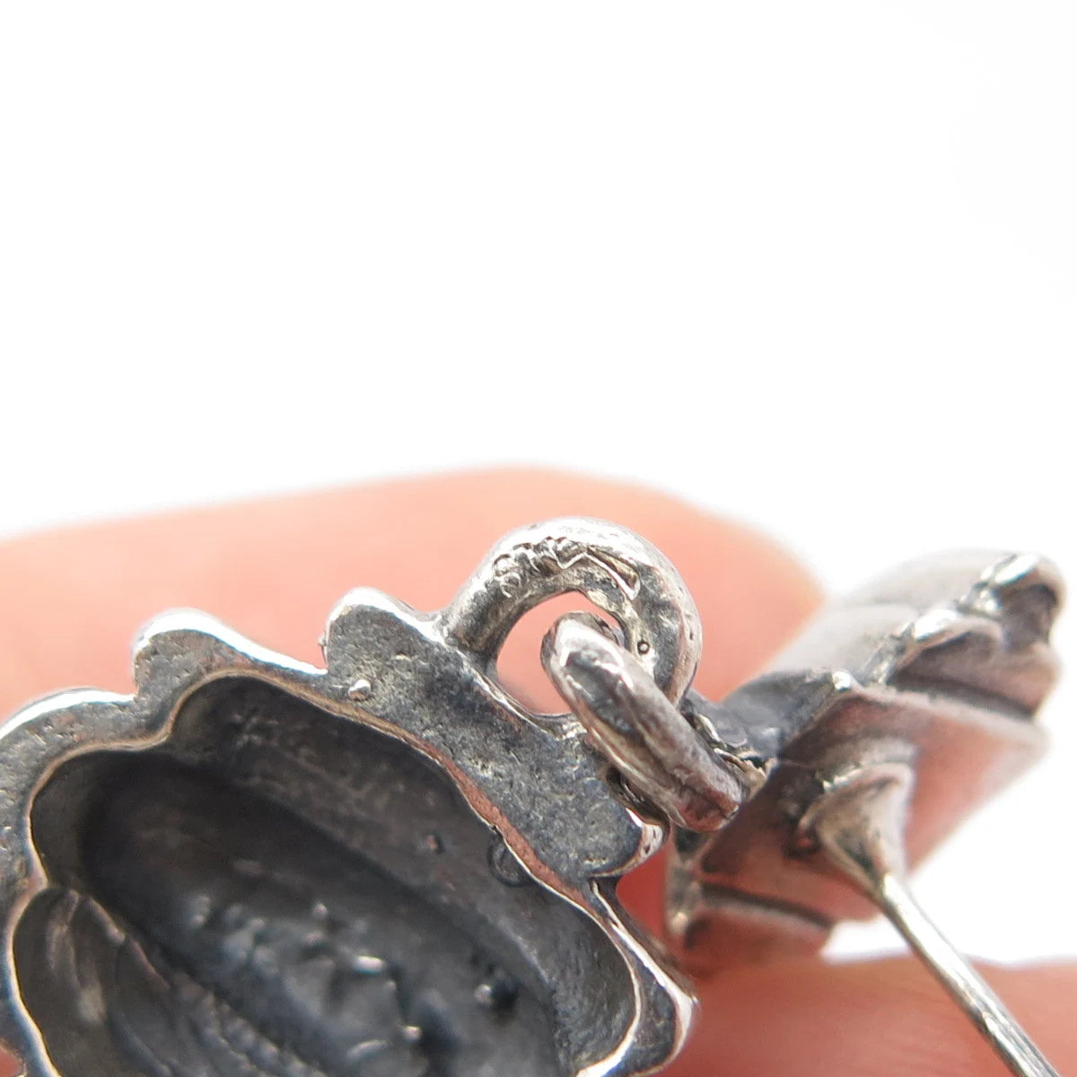 925 Sterling Silver Vintage Ribbed Dangling Earrings