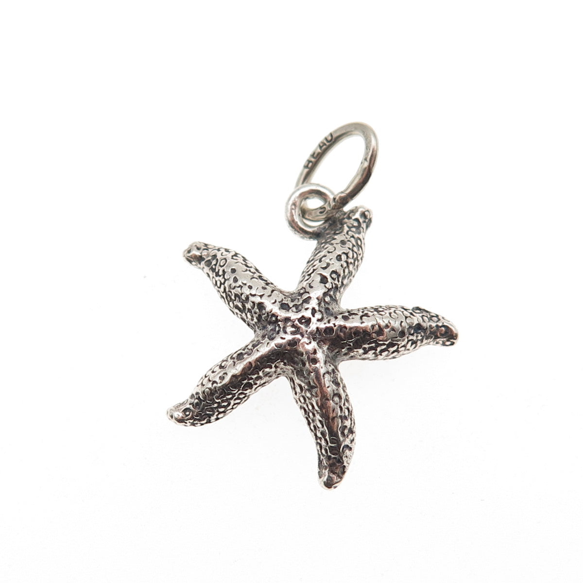Beau 925 Sterling Silver Vintage Starfish Oxidized Mini Charm Pendant