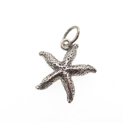 Beau 925 Sterling Silver Vintage Starfish Oxidized Mini Charm Pendant