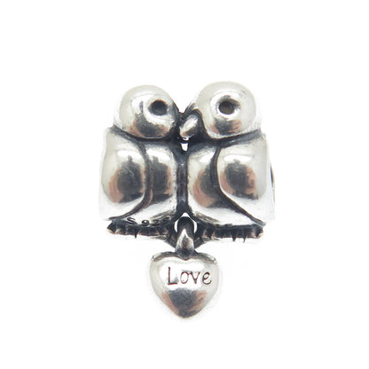 PANDORA 925 Sterling Silver Vintage Love Birds Bead Charm