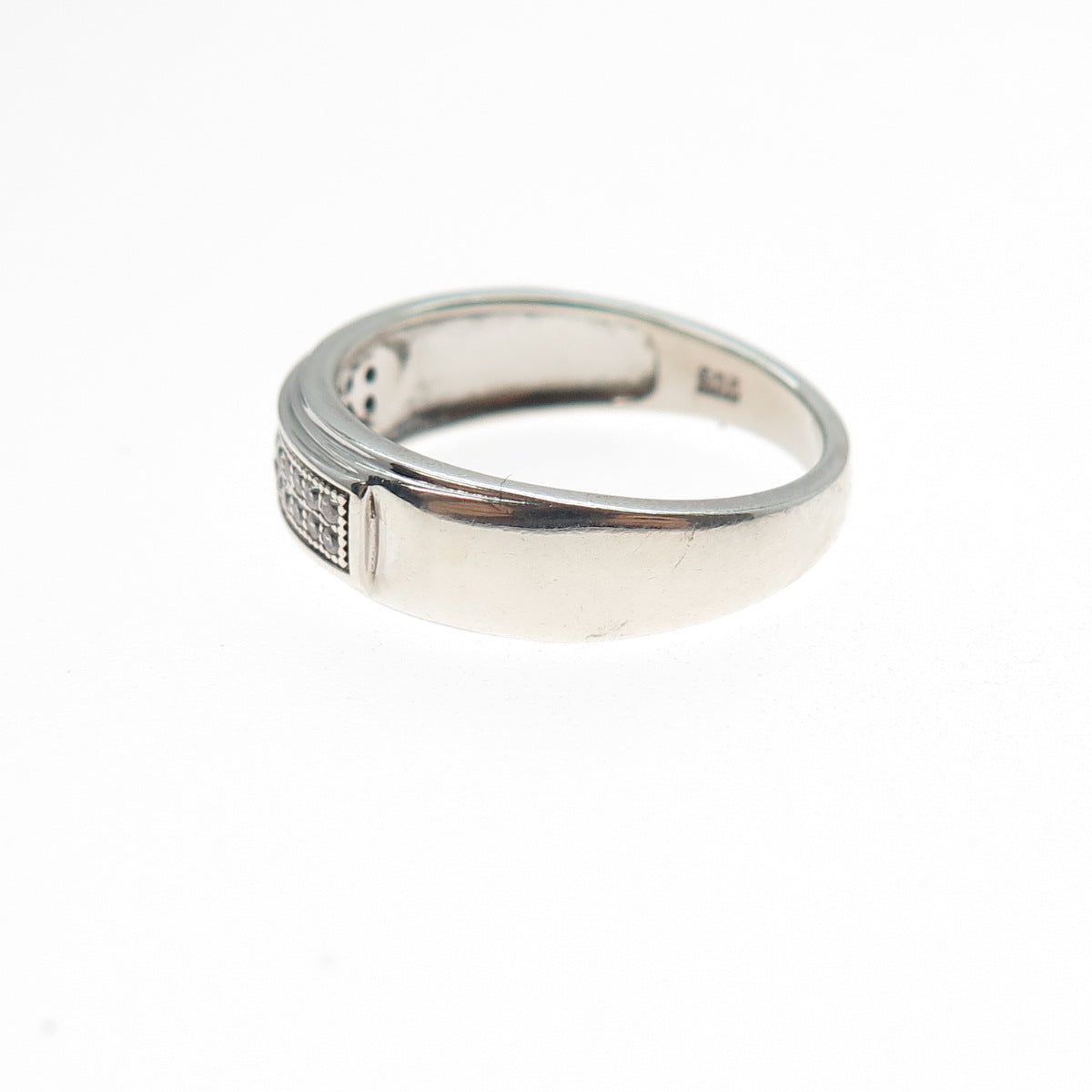 925 Sterling Silver Round-Cut C Z Ring Size 6.25