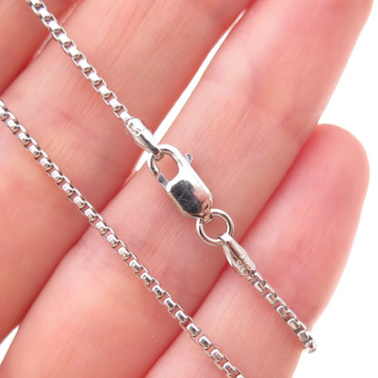 925 Sterling Silver Vintage Italy Round Box Chain Necklace 18"