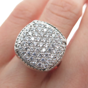 BLQ Basiq Jewelry 925 Sterling Silver Round-Cut C Z Sparkle Ring Size 7.25