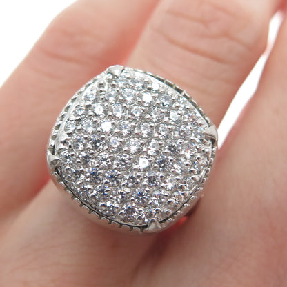 BLQ Basiq Jewelry 925 Sterling Silver Round-Cut C Z Sparkle Ring Size 7.25