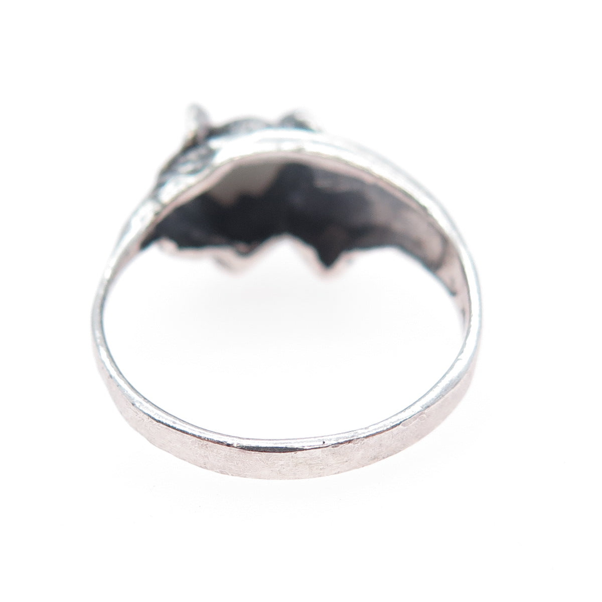 925 Sterling Silver Vintage Elephant Oxidized Ring Size 8.75