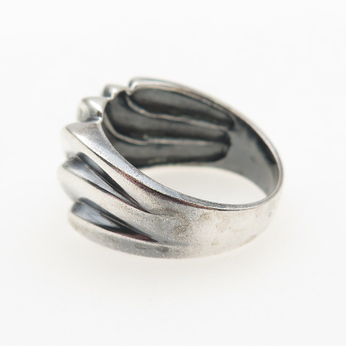 CHAPAL ZENRAY 925 Sterling Silver Vintage Modernist Oxidized Ring Size 9