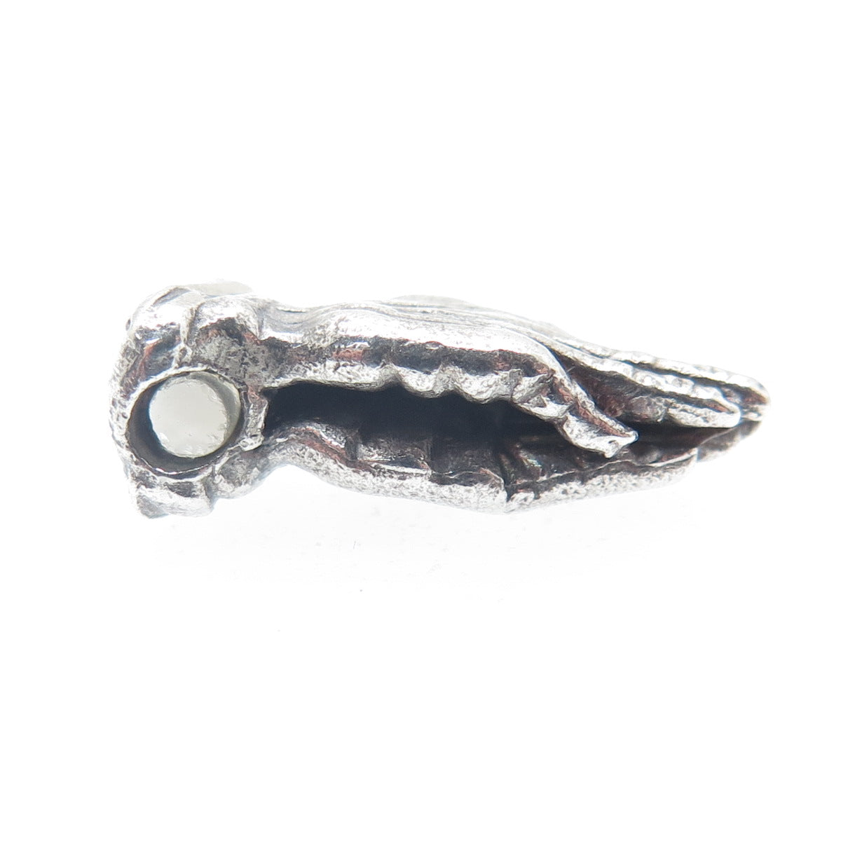 HAYWARD 925 Sterling Antique Stanhope Prayer Hands Oxidized Minimalist Pendant