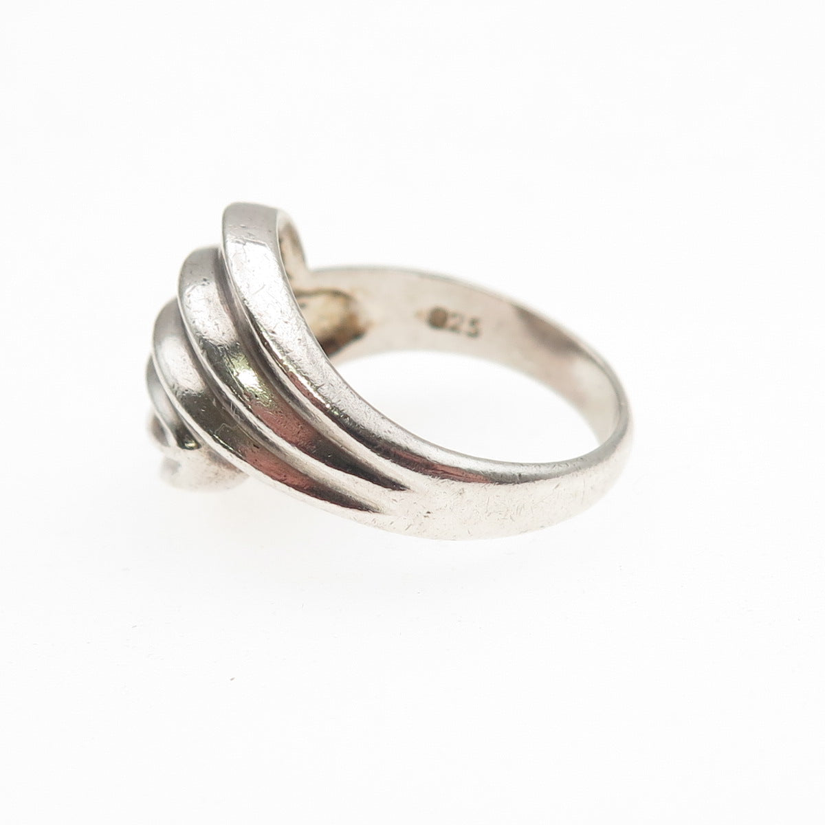 925 Sterling Silver Vintage Modernist Oxidized Ring Size 6
