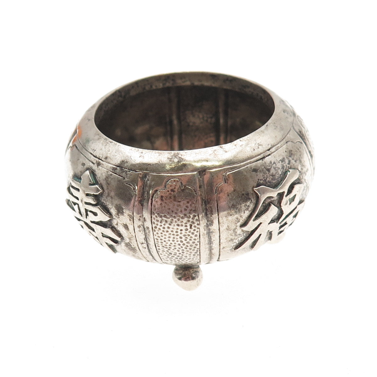 925 Sterling Silver Antique Art Deco Chinese Export Salt Cellar
