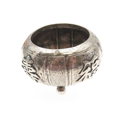 925 Sterling Silver Antique Art Deco Chinese Export Salt Cellar